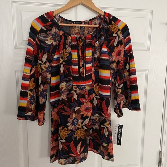 New Directions Abstract Print Tunic - Picture 1 of 4